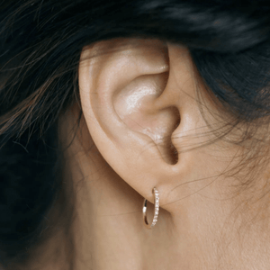 Petite Pave Diamond Huggie Hoops