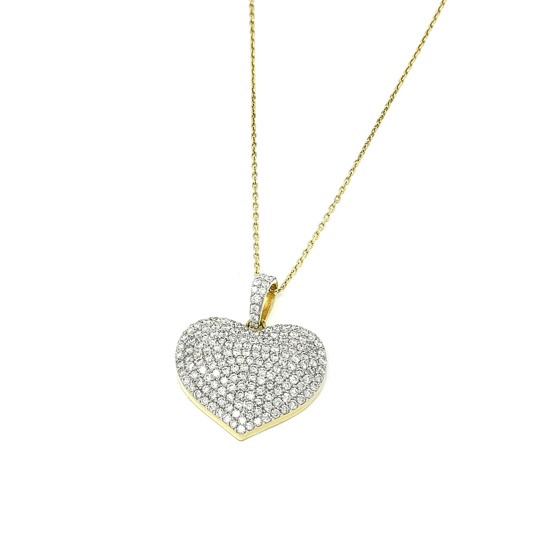 Large Diamond Puff Heart Charm