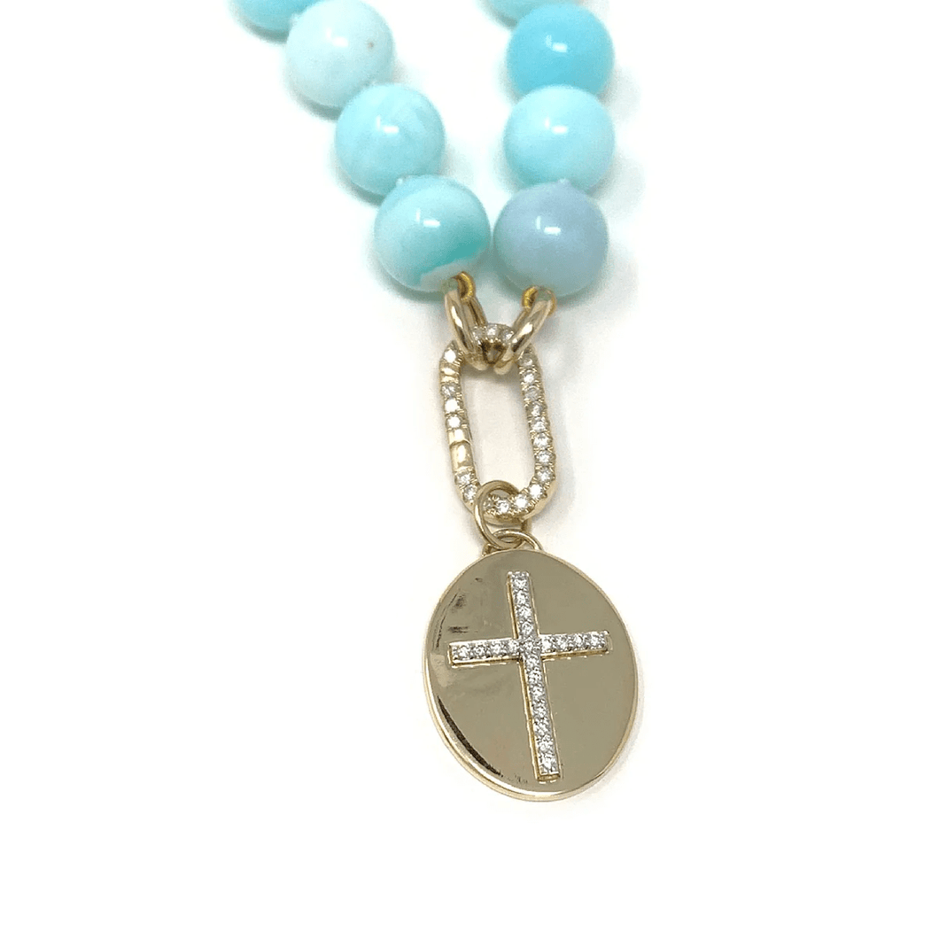 Large Oval Cross Charm