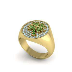 Lucky Clover Signet Ring