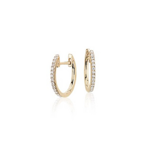 Petite Pave Diamond Huggie Hoops