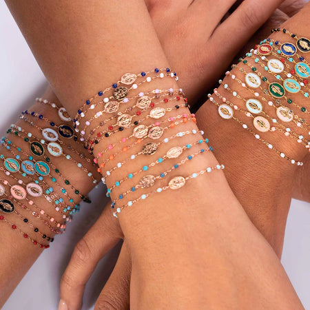 Madone Charm Classic Gigi White bracelet, 6.7"