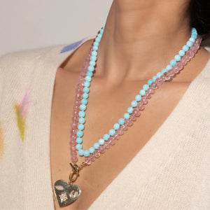 I  LOVE U Oversized Heart Charm