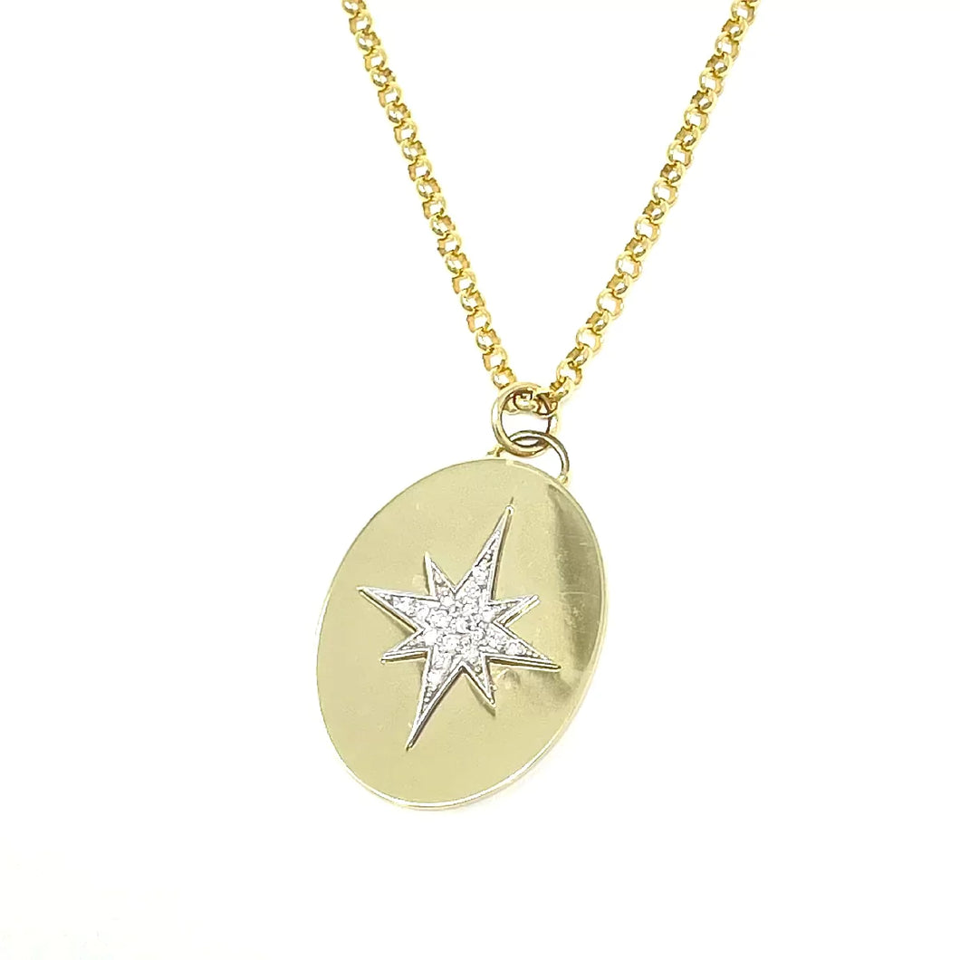 Oversized Oval North Star Charm