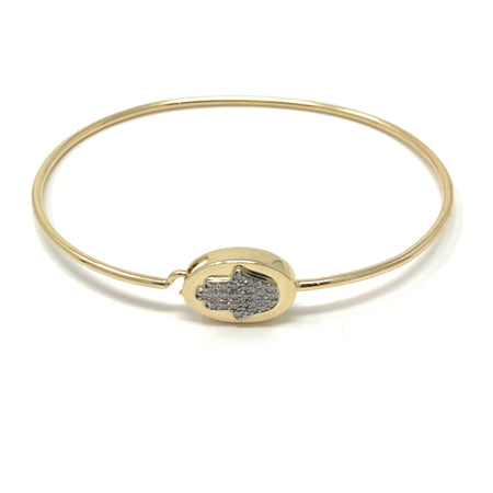 Oval Face Hamsa Bangle