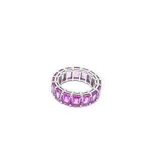 Cushion Cut Pink Sapphire Eternity Band