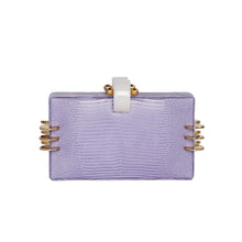 Load image into Gallery viewer, KENDRA AMETHYST ICE LIZARD CLUTCH BAG