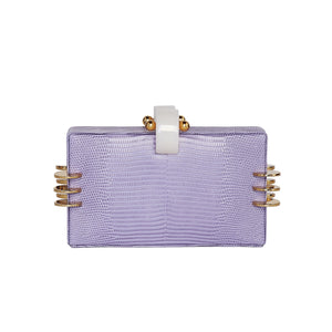 KENDRA AMETHYST ICE LIZARD CLUTCH BAG