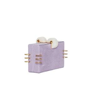 KENDRA AMETHYST ICE LIZARD CLUTCH BAG