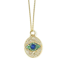 Load image into Gallery viewer, Large Oval Evil Eye Signet Charm