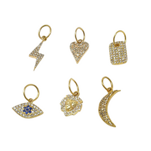 Load image into Gallery viewer, Pave Diamond Mini Charms