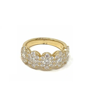 Large Pave Cluster Oval Ring