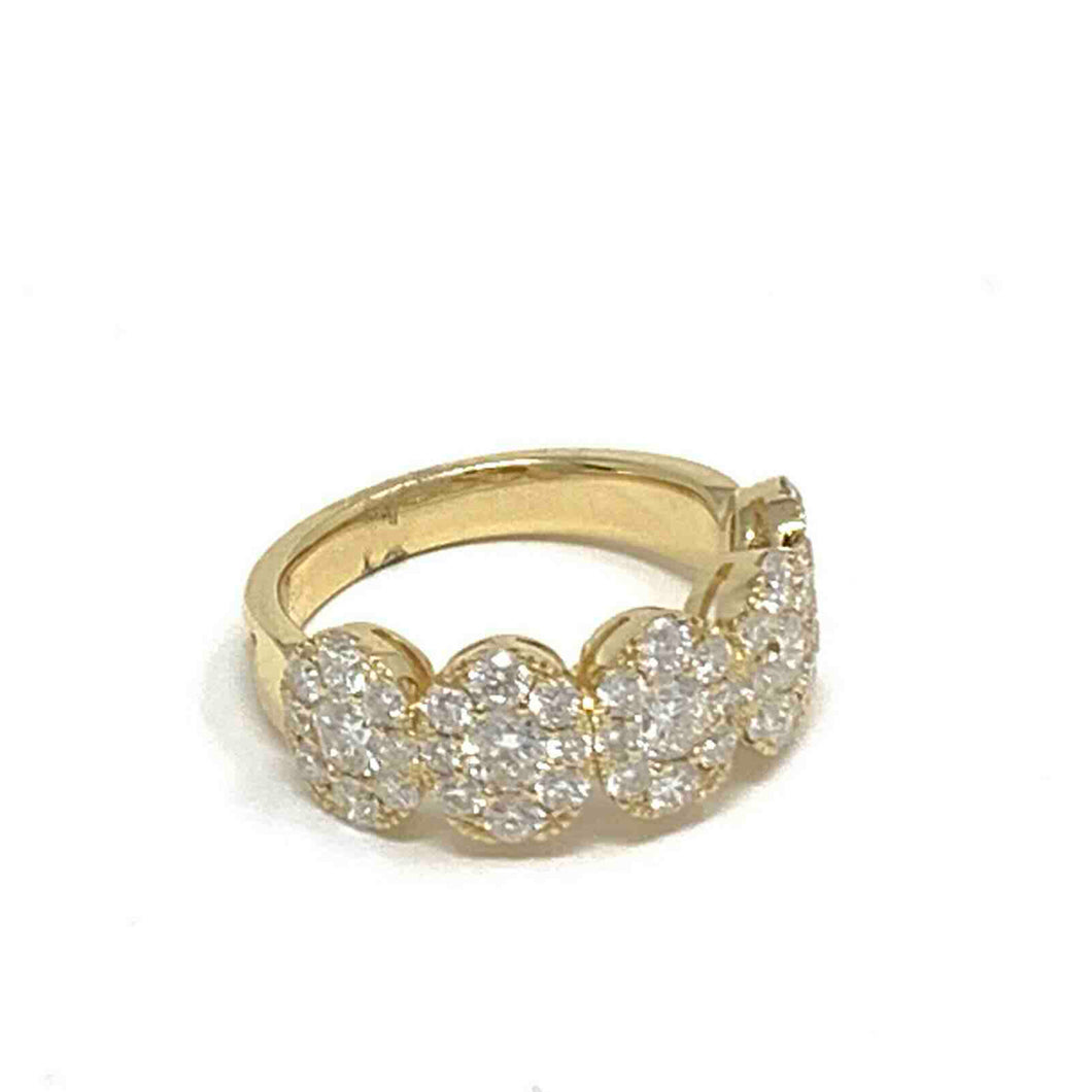 Large Pave Cluster Oval Ring