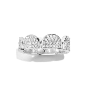 Half Moon With Pave Diamonds Ring