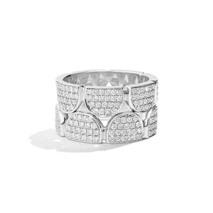 Half Moon With Pave Diamonds Ring