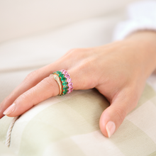 Load image into Gallery viewer, Emerald Oval Eternity Band