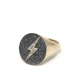 Lightning Bolt Signet Ring