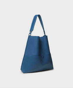 Slim M Tote in Azure Grained Leather