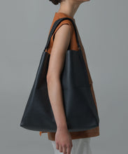 Load image into Gallery viewer, Slim Tote in Black Grained Leather