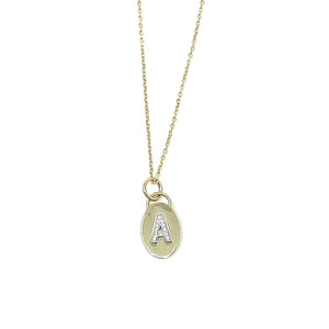 Small Oval Signet Charm Necklace