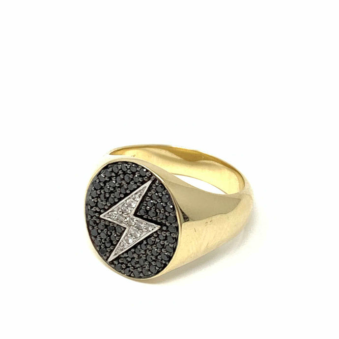 Lightning Bolt Signet Ring