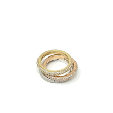Load image into Gallery viewer, Tri Colored Pave Diamond Stacking Bands Trio